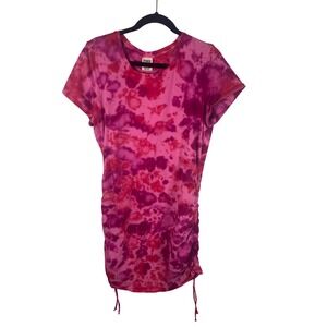 PINK Victoria's Secret T-Shirt Dress Ruched Tie Dye XL Pink Womens
